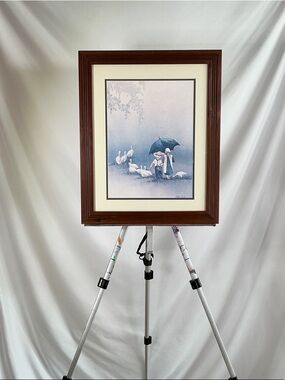 Amish Folk “Togetherness” Wooden Framed 15”x11”Lithograph Artwork Painting